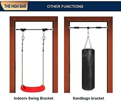 Doorway Pullup Bar, Portable Electroplate Steel Pull Up and Chin Up Bars 24.4 to 39.4 Inches Adjustable Length Workout Fitness Bar for Many Exercises Pull-ups Chin-ups Hanging Leg Raises Push-ups Dips