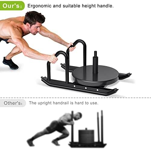 Kipika Weight Sled, Workout Sled, Fitness Strength Training Sled, Speed Training Sled for Athletic Exercise, Speed Improvement, Easily Through Obstacles, Suitable for 1" & 2" Weight Plate