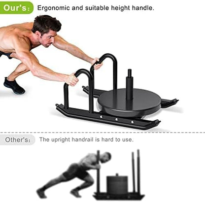 Kipika Weight Sled, Workout Sled, Fitness Strength Training Sled, Speed Training Sled for Athletic Exercise, Speed Improvement, Easily Through Obstacles, Suitable for 1" & 2" Weight Plate