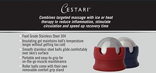 Cestari Set of 2 Hot and Cold Massage Roller Balls with Bonus Silicone Grip