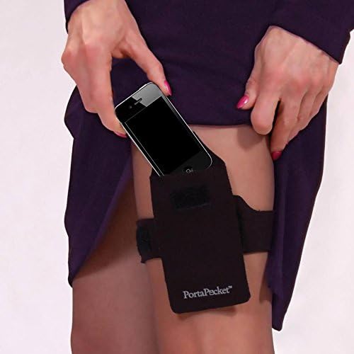 Combo Kit, Hands Free Carry Case for Cell Phones & More/Travel Wallet System/for Fitness/Walking/Exercise. Works on Arm/Leg. Pocket Slides Off to Work on Your own Belt, Too. Black