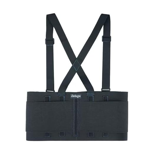 20-541 Industrial Work Back Brace, Back Support Belt with Suspenders, Lower Lumbar Support for Heavy Lifting, Removeable Straps, L/XL