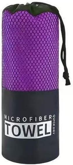 Microfiber Towel Travel Sports Towel, High Water Absorption, Lightweight, for Fitness Yoga, Swimming,Travel,Camping etc (Purple, S 32"x12")