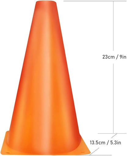 Cones Sports 9 Inch, 15 Pack Training Cones for Soccer Practice, Agility Field Cone Set for Drills Football Basketball, Plastic Cones for Outdoor Indoor Games