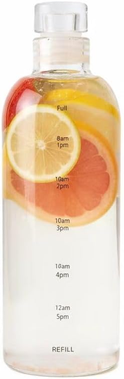 26oz Plastic Sports Bottle ，Time Marker Water Bottle, Leakproof Sports Drinking Bottle for Gym, School, Office, Trave (Clear 26OZ)