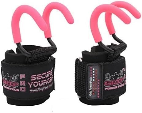 Weight Lifting Rod Hooks Heavy Duty Wrist Wraps Power Weight Lifting Training Gym Grips Straps Set of 2