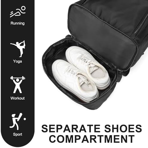 seyfocnia Gym Backpack for Men,Large Gym Bag with Shoe Compartment Lightweight Travel Workout Sports Backpack Water Resistant Carry on Backpack