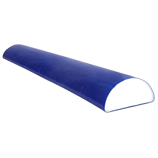 CanDo Premium TufCoat Blue Coated Half-Round Foam Rollers for Muscle Restoration, Massage Therapy, Rehabilitation, Sport Recovery and Physical Therapy for Home, Clinic and Gym