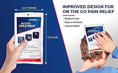 Instant Cold Pack -6 Count Disposable Large 7.5 x 4.5 Inches Ice Packs