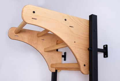 Wooden Swedish Ladder Wall Stall Bar - Indoor Chin Up Bar Workout Equipment for Home Exercise, Physical Therapy, Gymnastics, Fitness