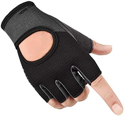 Men Women Workout Gloves Fingerless Weightlifting Anti-Slip Breathable Gym Exercise Gloves for Training Cycling Sports