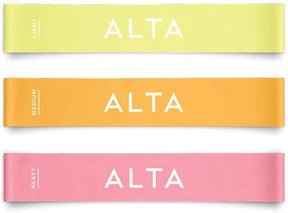ALTA Mini Loop Bands for Exercise - Premium Durable Latex - Small Resistance Bands for Women, Booty Bands for Working Out, Leg Stretch Loops for Physical Therapy, Pilates Exercise Mini Bands Set