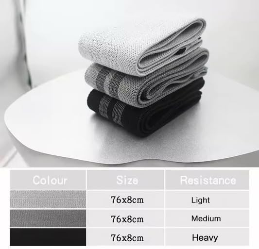 Fabric Resistance Bands Set for Glutes & Legs – 3 Non-Slip Booty Bands (Light/Medium/Heavy) + Mesh Carry Bag – Ideal for Home Workouts & Gym