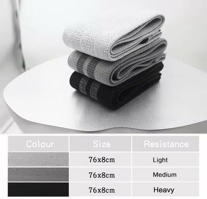 Fabric Resistance Bands Set for Glutes & Legs – 3 Non-Slip Booty Bands (Light/Medium/Heavy) + Mesh Carry Bag – Ideal for Home Workouts & Gym
