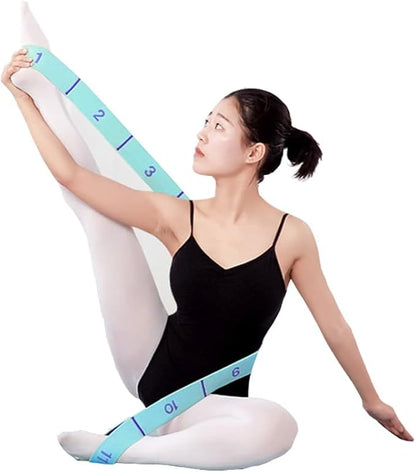 2-Pack Yoga Straps with 11 Loops - Adjustable Elastic Stretching Bands for Pilates, Dance, Ballet Gymnastics & Physical Therapy, Multifunctional Flexibility Exercise Equipment
