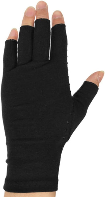 Cycling Half Finger Gloves Black High Elastic Non-Slip Exercising Gloves with Wrist Support for Fitness Training and Outdoor Riding, Size L (19.5-21.5cm)