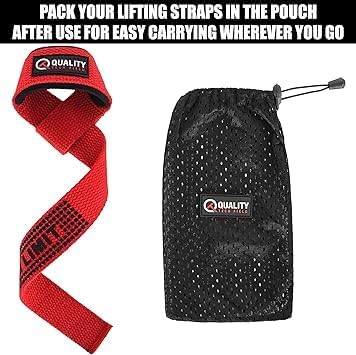 QTF Lifting Wrist Straps for Weightlifting, Gym Wrist Wraps Padded Wrist Support Wraps, Bodybuilding, Powerlifting, Deadlifting and Secure Grip
