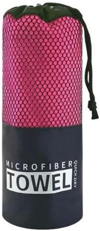 Microfiber Towel Travel Sports Towel, High Water Absorption, Lightweight, for Fitness Yoga, Swimming,Travel,Camping etc (Hot Pink, L 60"x30")