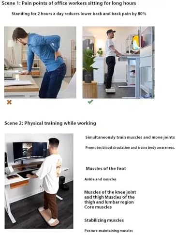 Wooden Wobble Balance Board, Enhances Ankle Strength and Core Stability, for Standing Desks and Gym Training