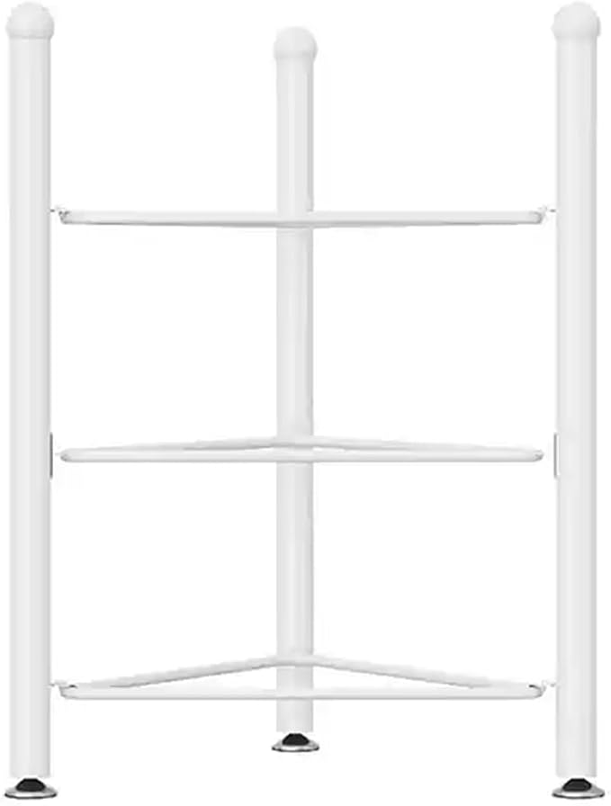 3/5/6/7 Tier Floor Stand Storage Organizer Exercise Half Balance Ball Storage Rack, Home Gym Workout Equipment for Bosu Slam Bowling Medicine Balls(White,3 Layer - 27.5in)