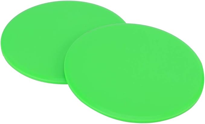 2Pcs Green Round Core Slider Discs - Fast Speed Slide Plates for Full - Body Workouts, Balancing, and Stability - Portable Wellness Equipment for Home or Travel
