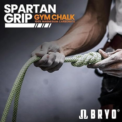 BRYO Spartan Grip Loose Chalk Bag Refill - 14.1oz - Premium Sports Chalk for Enhanced Grip - Ideal for Weightlifting, Climbing, Gymnastics, and More