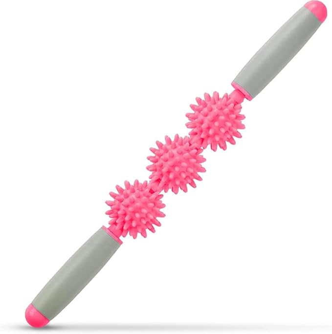 Cellulite Massager, Fascia Blaster for Cellulite, Muscle Roller Stick Lymphatic Drainage Massager for Relif Body Sorness, Trigger Points, Sports Legs, Back Recovery, Rose Red