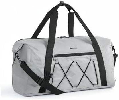 BAGSMART Small Gym Bag With Shoe Compartment & Wet Pocket, Lightweight Sports Travel Duffel, Carry On Weekender Overnight, Water Resistant Sports Gym Tote for Swimming Yoga, Grey