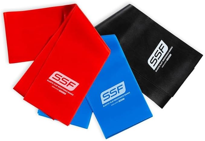 Serious Steel Fitness Flat Resistance Bands for Upper and Lower Body Strength Training and Exercise. (Non-Latex Flat Physical Therapy Exercise Bands - 4" x 25 Yards or 4" x 5 Feet)