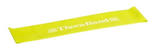 THERABAND Resistance Band Loops, 18" Yellow, Light Resistance, Latex Color-Coded 3" Wide Exercise Band Loop for Home Workouts, Pilates, Strength Training, Physical Therapy, for Women and Men