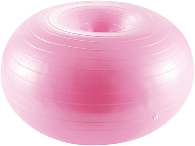 ABOOFAN Donut Yoga Ball PVC Explosion-Proof Balance Exercise Ball with Air Pump Thickened Pink for Core Training and Home Gym Workout