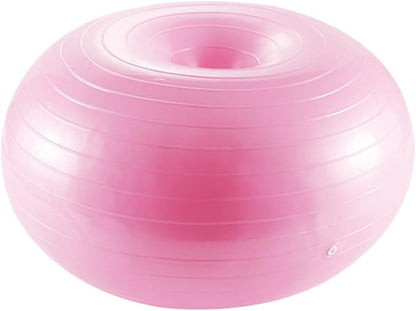 ABOOFAN Donut Yoga Ball PVC Explosion-Proof Balance Exercise Ball with Air Pump Thickened Pink for Core Training and Home Gym Workout