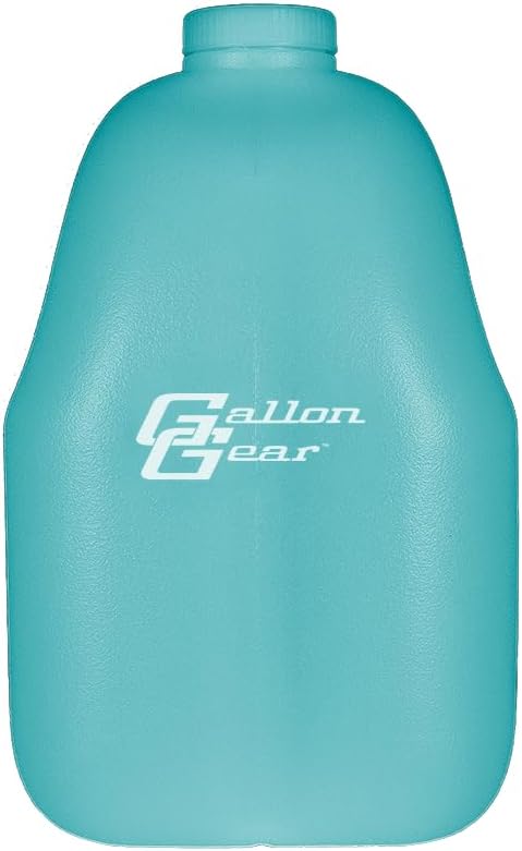 Gallon Gear 1 GALLON LARGE WATER BOTTLE SLEEVE COMBO | BPA FREE PLASTIC REUSABLE WATER JUG | HYDRATION WATER BOTTLE FOR MEN & WOMEN | GYM, SPORTS, TRAING & FITNESS (AQUA/PIZZA-AQUA)