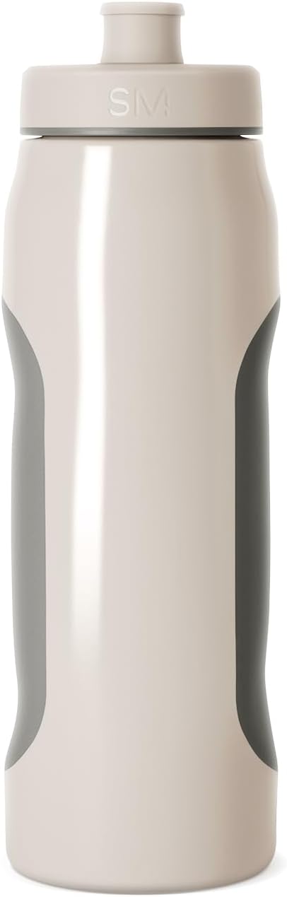 Simple Modern Rally Squeeze Plastic Water Bottle | 30oz Locking Leakproof Cup for Gym, Sports, Electrolytes, Travel | Almond Drift