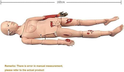 160cm Life Size Human Manikin Full Body Patient Care Simulator First Aid Trauma Care Manikin for Nursing Medical Training Teaching