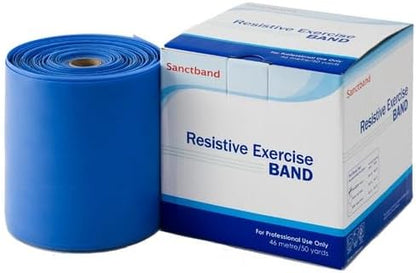 Product of Malaysia Sanctband Level 4 Heavy Blue 50 Yards Resistance Exercise Bands Physical Therapy for Strength Training Yoga Pilates Stretching Stretch Elastic Band Different Strengths Workout