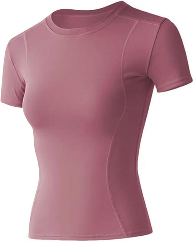Loovoo Women Workout Shirts 1/2/3 Pack Athletic Compression Tee Dry Fit Yoga Gym Basic Tops