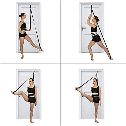 Stretching Strap with Door Anchor & Resistance Band – Improve Leg Stretch Flexibility for Splits, Ballet, Dance, Cheer, Yoga & Gymnastics - Home Leg Stretcher Trainer Equipment Stuff for All Levels