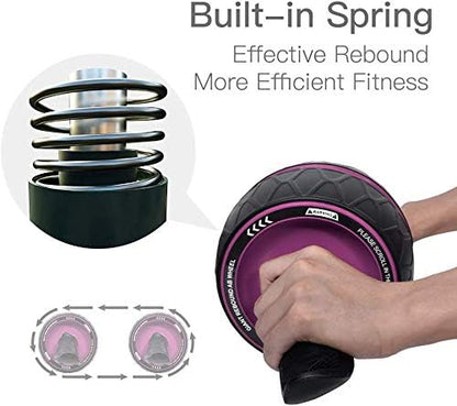 Abdominal Roller Wheel, Smart Brake Automatic Rebound Ab Roller Wheel, Mute Non-Slip Abs Carver Multiple Angles Core Workouts Ab Roller, Home Gym Equipment for Men Women Abdominal Exercise