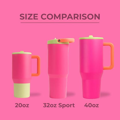 HydroJug Sport - Stainless Steel Tumbler with Straw, Vacuum Insulated, 32oz Leakproof Water Bottle, Ergonomic Design, Reusable, Dishwasher Safe, Rubber Base, Durable for Gym or Outdoors, Orchid
