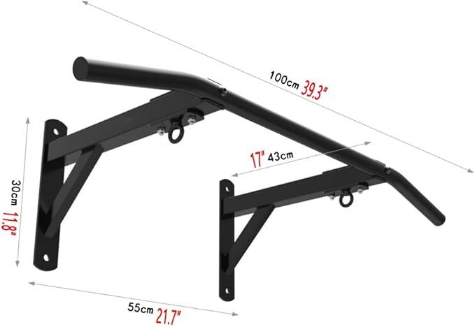 Wall-Mounted Pull Up Bar, for Home Gym Workout Training Heavy Duty Fitness Bar, Home Fitness System with Grommets, 661 Lbs