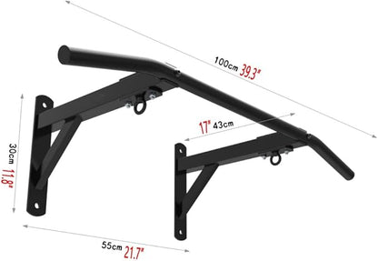 Wall-Mounted Pull Up Bar, for Home Gym Workout Training Heavy Duty Fitness Bar, Home Fitness System with Grommets, 661 Lbs