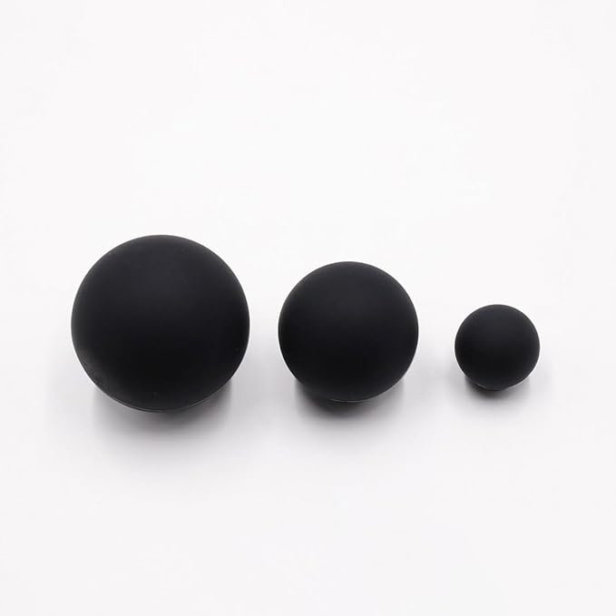 Set of 3 Massage Balls of Different Sizes, Therapy Ball for Muscle Relief and Yoga Relaxation, Massage Ball for Back,Hands and Feet (Black)