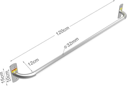 Wall-Mounted Fitness Horizontal Bar, Pull-up Bar for Strength Training, Suitable for Home Indoor and Outdoor Perforation Installation, Load 300kg (Stainless Steel 120cm)