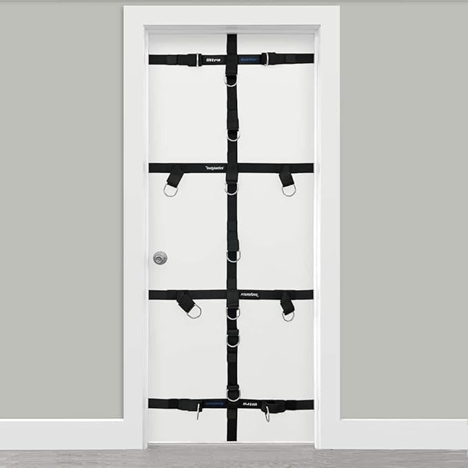 Bodylastics Upgraded Resistance Band Ultra Anchor Attachment -Heavy Duty Door Anchor for Exercise Bands -Strong Nylon Webbing, Neoprene Padding, D-Rings -Door Anchor System for Workout Bands w/Handles