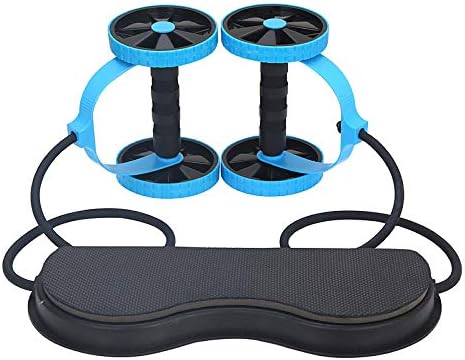 Men Ab Roller Wheel with Resistance Band Women Flex Abdominal Trainers Double Rollers Home Gym Multi-Functional Exercise Knee mat Body Fitness Equipment Core Ab Workout