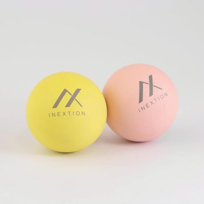 Therapy Massage Balls (2-Pack), High-Density Fascia Balls for Targeted Muscle Relaxation & Daily Recovery - 50D & 65D Hardness Options (Soothing Pink + Dawn Yellow (50D+50D))