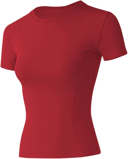 Loovoo Women Workout Shirts 1/2/3 Pack Athletic Compression Tee Dry Fit Yoga Gym Basic Tops