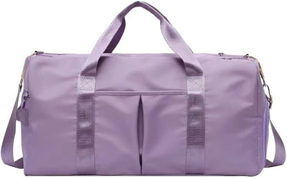 Men and Women's Travel Bag With Shoe Compartment Sports Tote Gym Bag Weekender Overnight Shoulder Bag Large