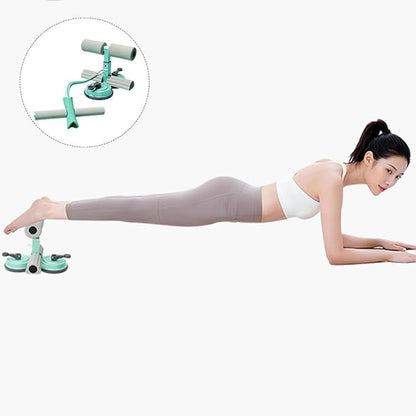 Sit Up Bar with Dual Suction Cups, 3-Level Adjustable Height Ab Workout Equipment for Home Gym, Double-Layer NBR Foam Pad for Foot Holder, Portable Core Strength Trainer for Men Women